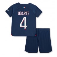Paris Saint-Germain Manuel Ugarte #4 Hemmaställ Barn 2023-24 Korta ärmar (+ Korta byxor)